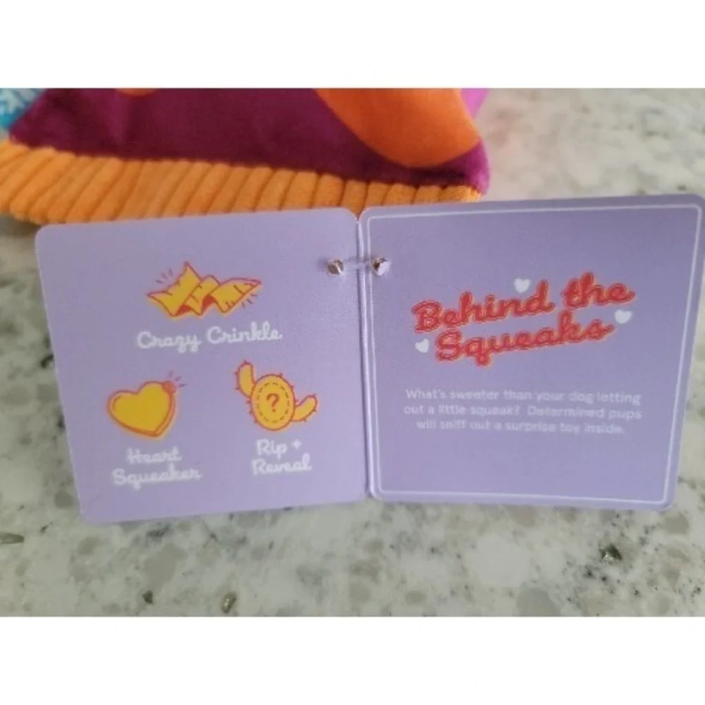Bark Sneaky Squeaky Fart Hearts Squeaky's Peanut Butter Farts Dog Toy Large‎ NWT